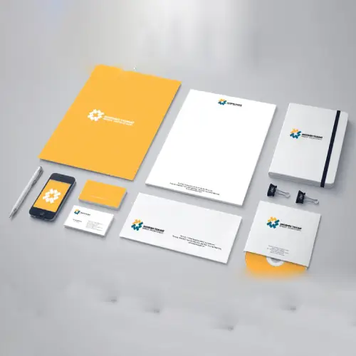 ست اداری زرد رنگ نمونه کار چاپی اداری و فرهنگی